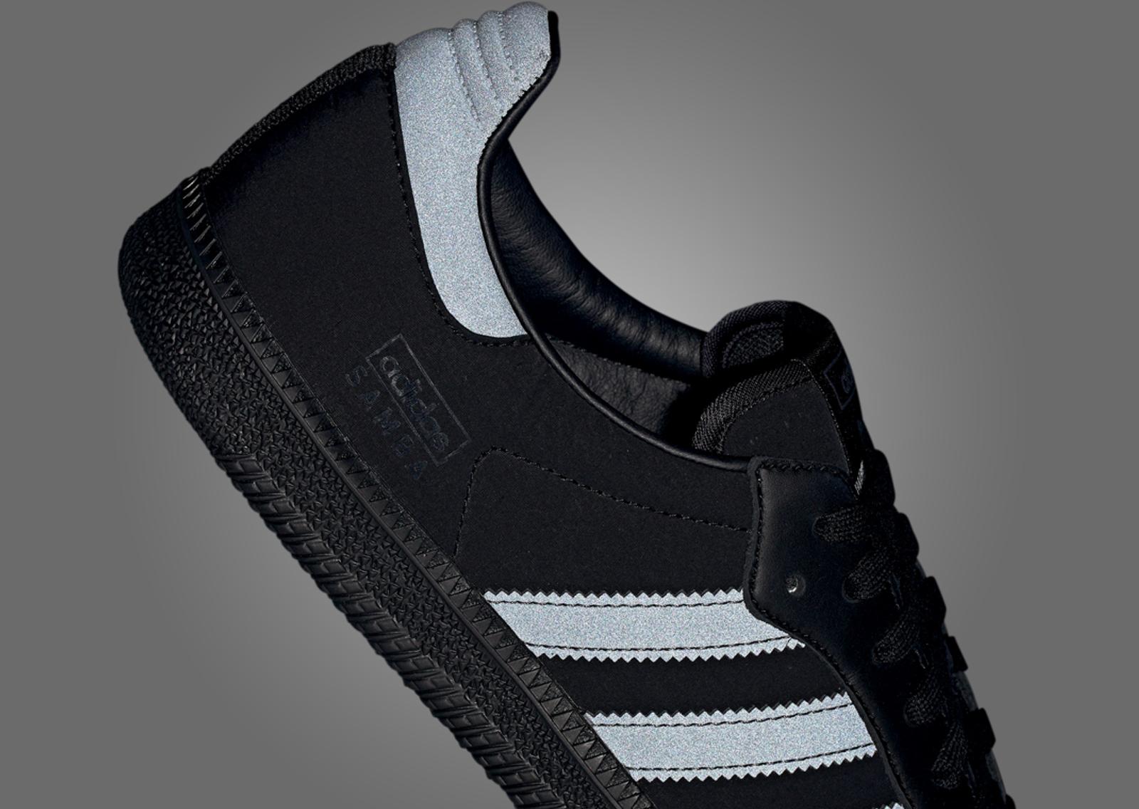 adidas Samba OG Core Black Crinkle Nylon 3M Heel Detail