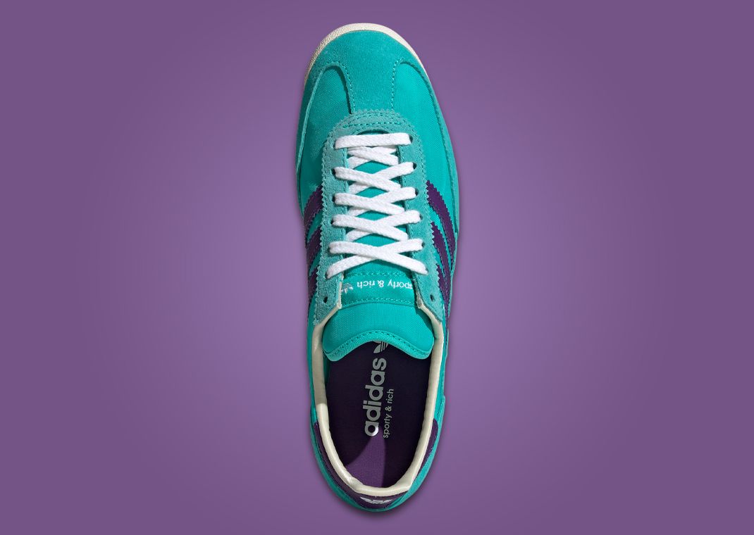 The Sporty & Rich x adidas SL72 Mint Rush Power Purple Releases