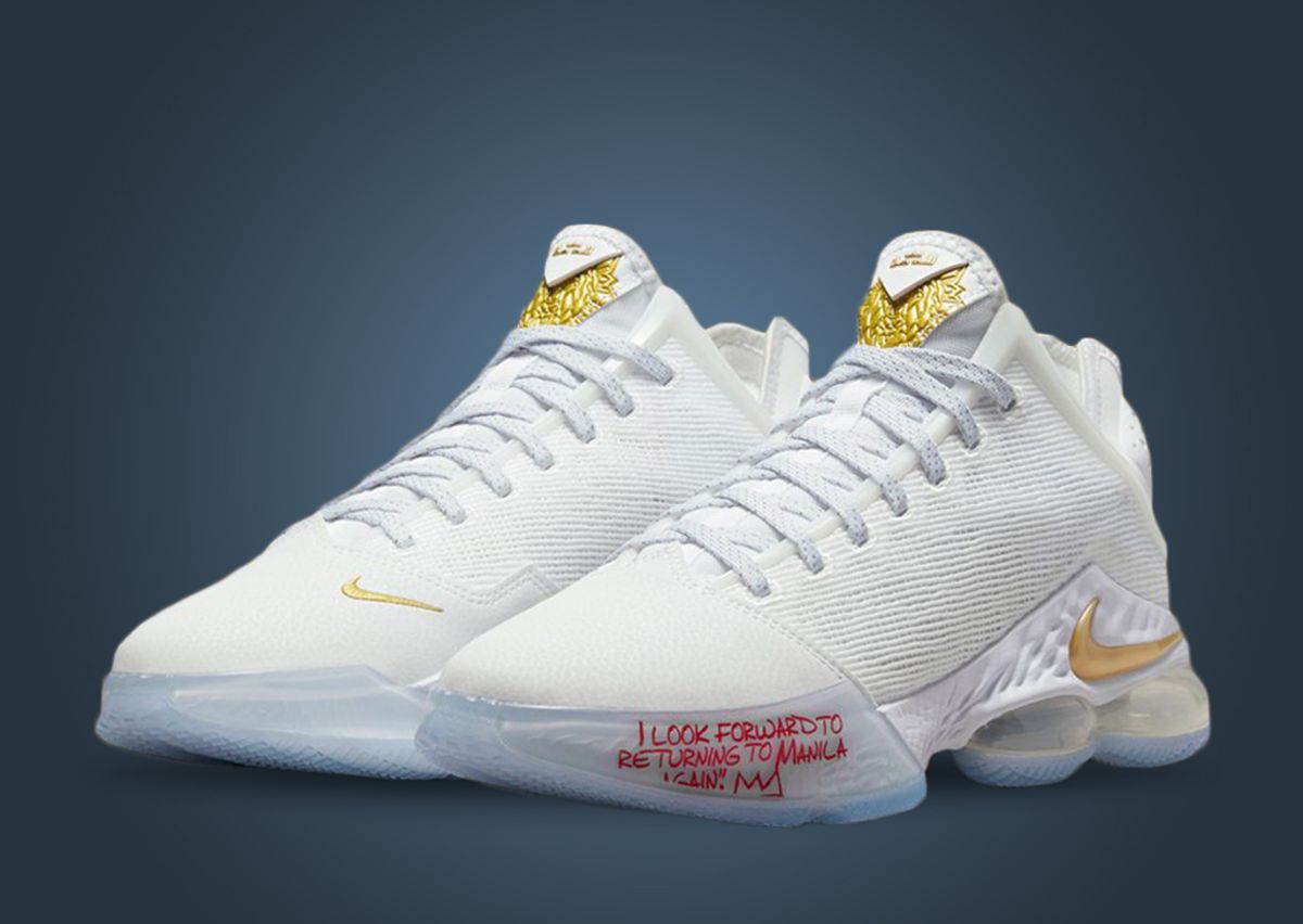 Nike lebron 16 low white gold Clearance