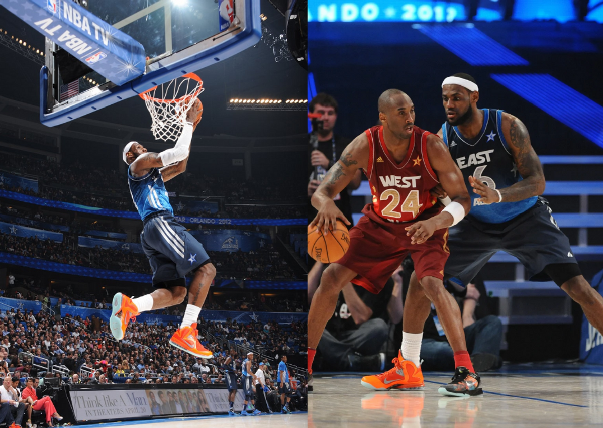 LeBron playing in the Nike LeBron 9 "Big Bang" during 2012 All-Star Game
