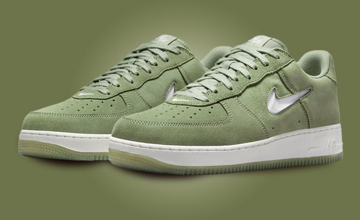 Oil Green Suede Spills Over The Nike Air Force 1 Low
