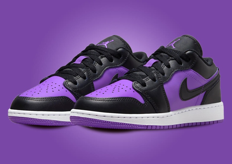 The Kids Exclusive Air Jordan 1 Low Purple Venom Black Releases Holiday ...