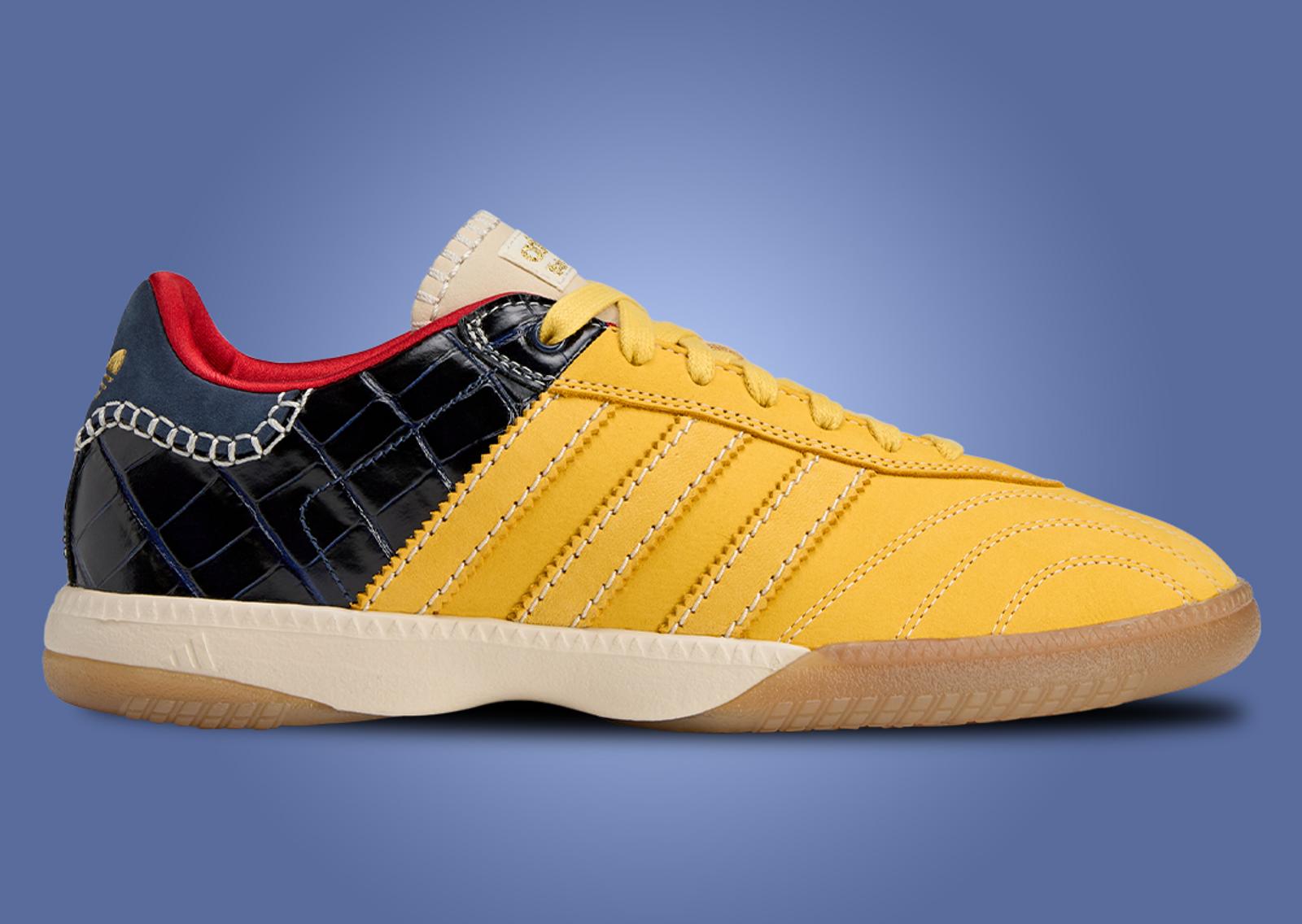 Wales Bonner x adidas Samba Millennium Yellow Navy Lateral