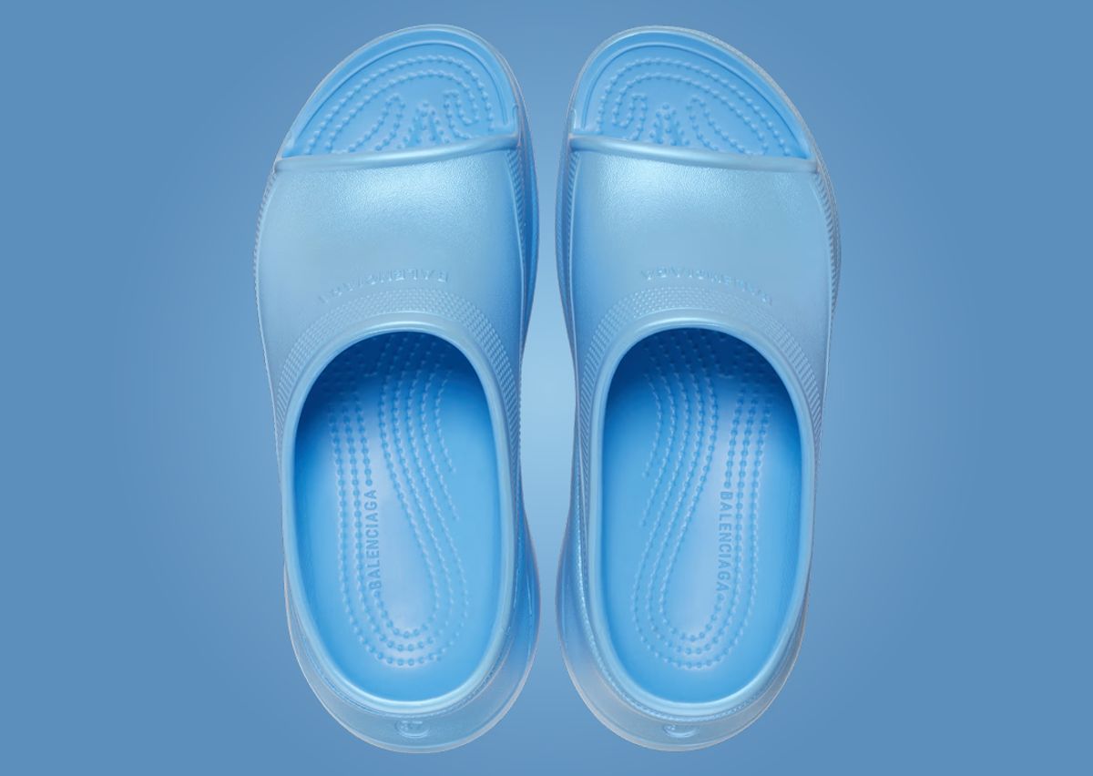 Balenciaga x Crocs Women's Pool Slide Sandal Blue Top