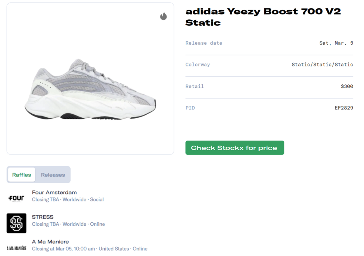Adidas yeezy 700 v2 top static price
