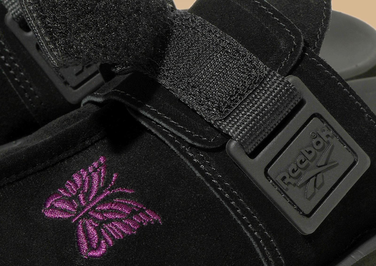 NEEDLES x Reebok Beatnik Slide Core Black Detail