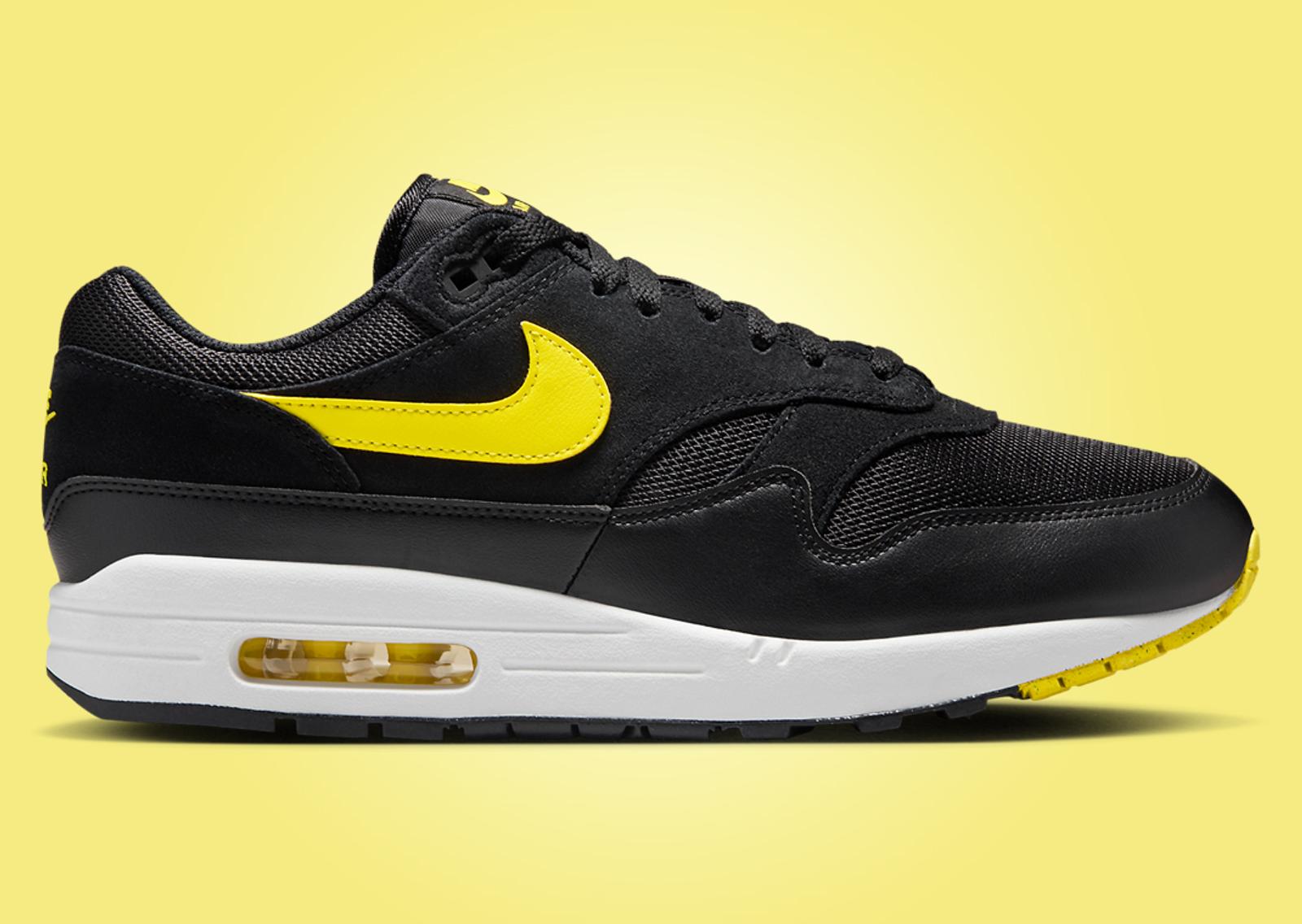 Nike Air Max 1 Black Opti Yellow Medial