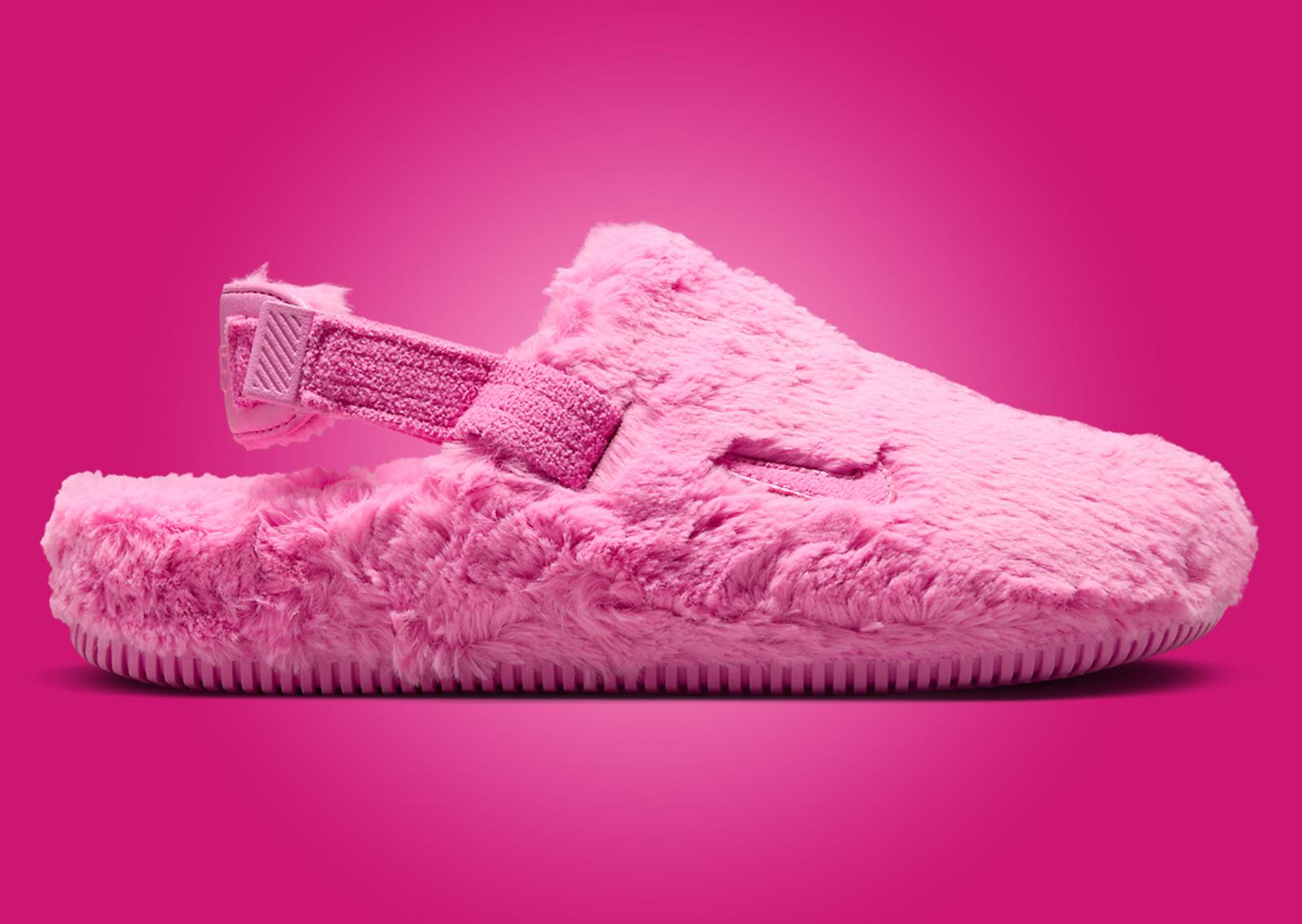 Nike Calm Mule Fur Pink (W) Lateral