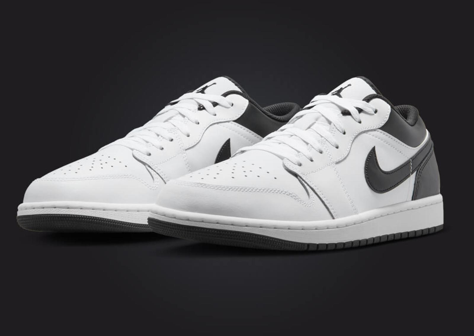 Air Jordan 1 Low White Black Angle