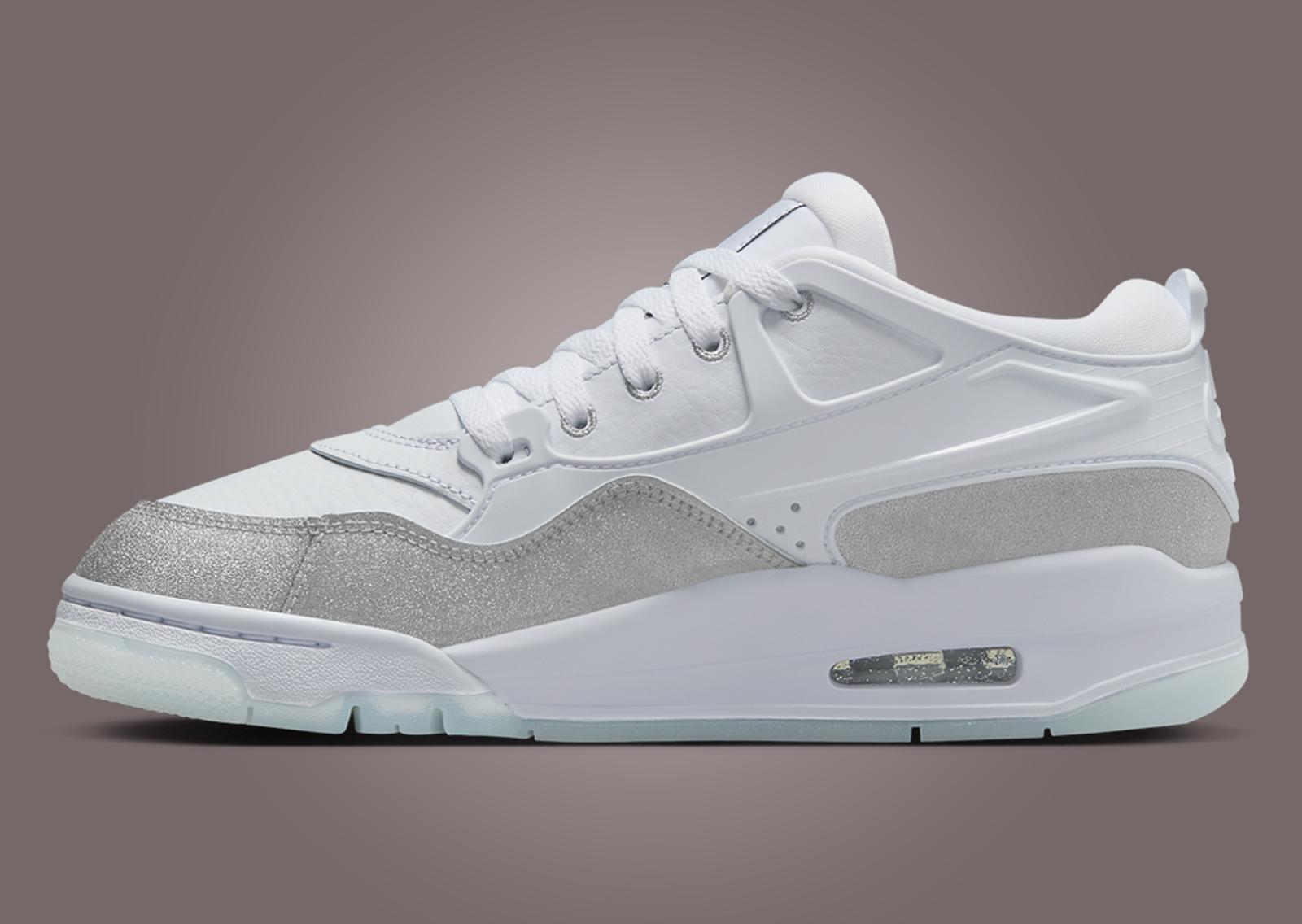 Jordan 4 RM White Silver Glitter (W) Medial