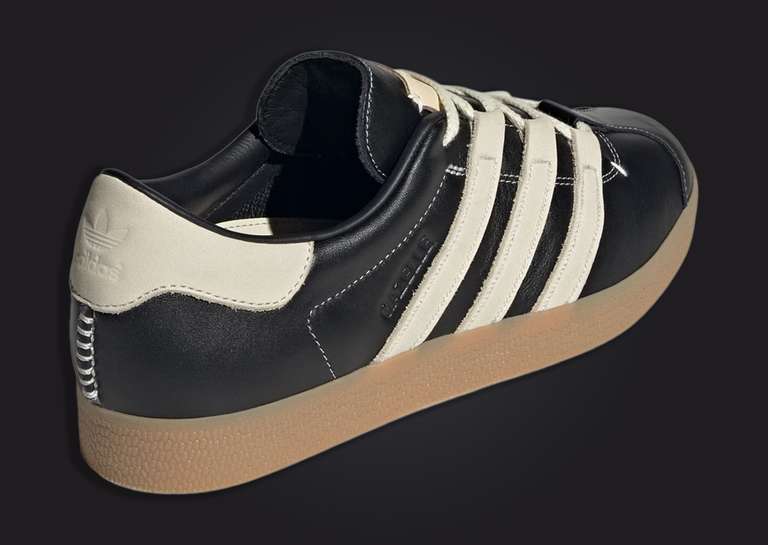 Foot Industry x adidas Gazelle Black Cream Heel Angle