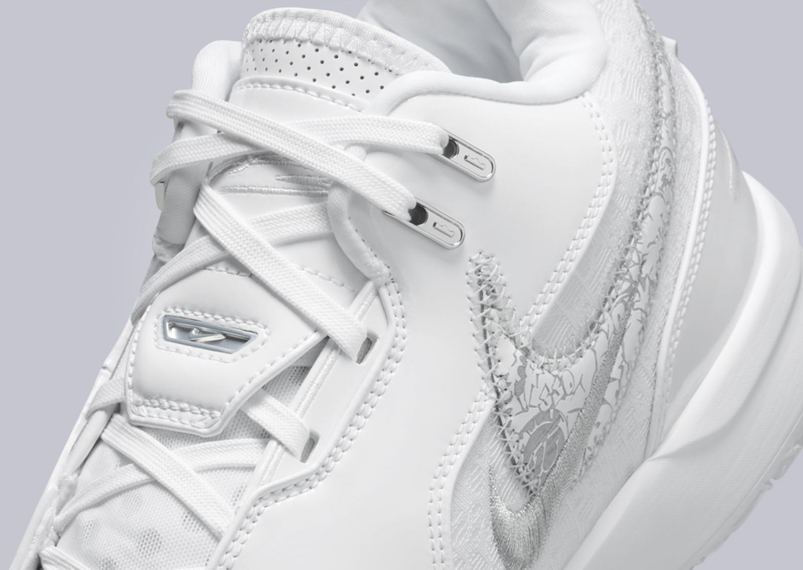 Nike LeBron NXXT Gen AMPD White Metallic Silver Tongue