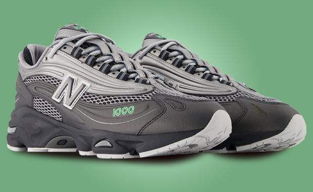 New Balance 1000 Dark Silver Metallic Lime Leaf