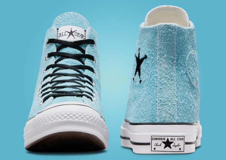 Stussy x Converse Chuck 70 Hi Sky Blue Front and Back