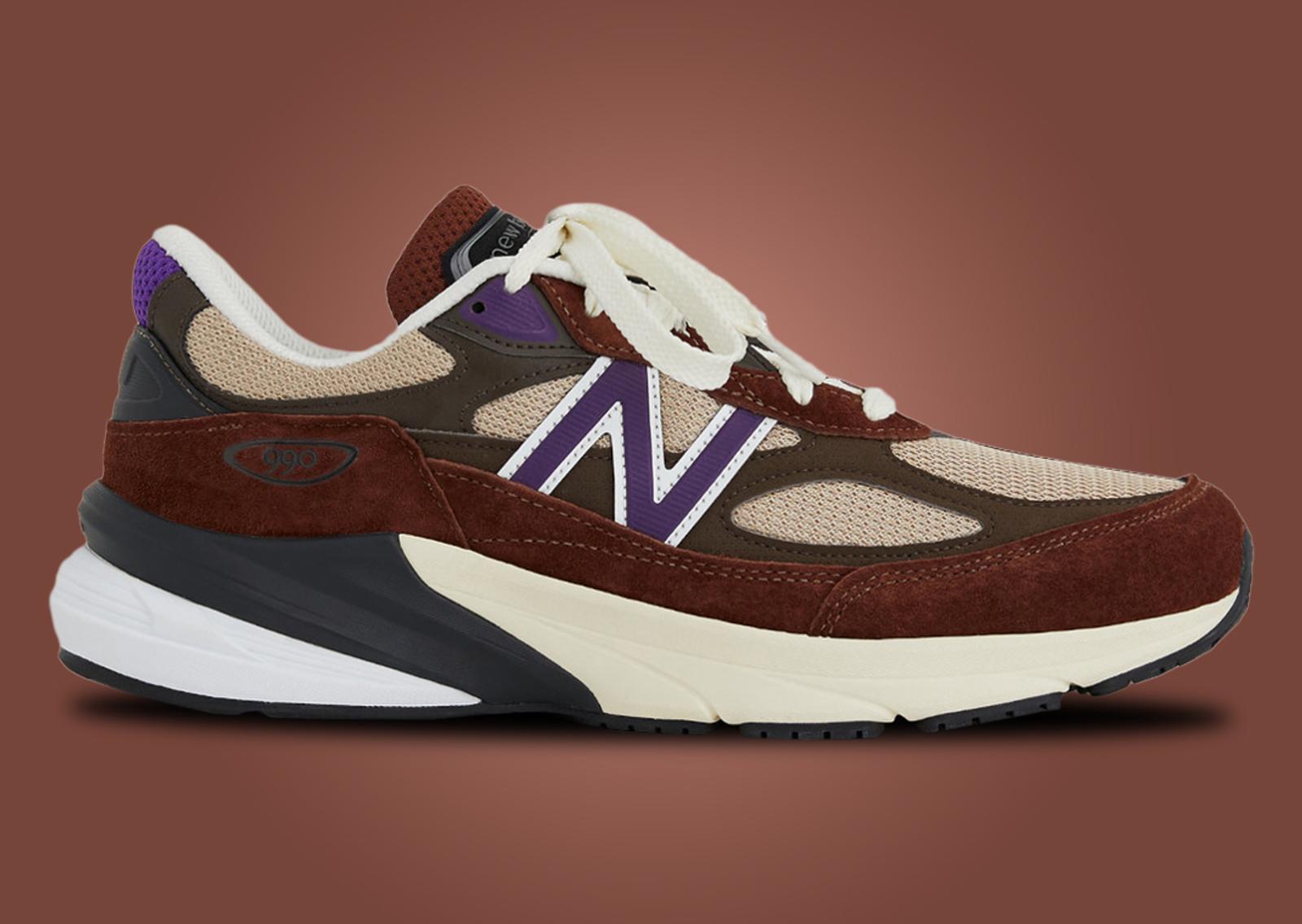 New Balance 990v6 Made in USA Rich Oak Cosmic Grape Lateral