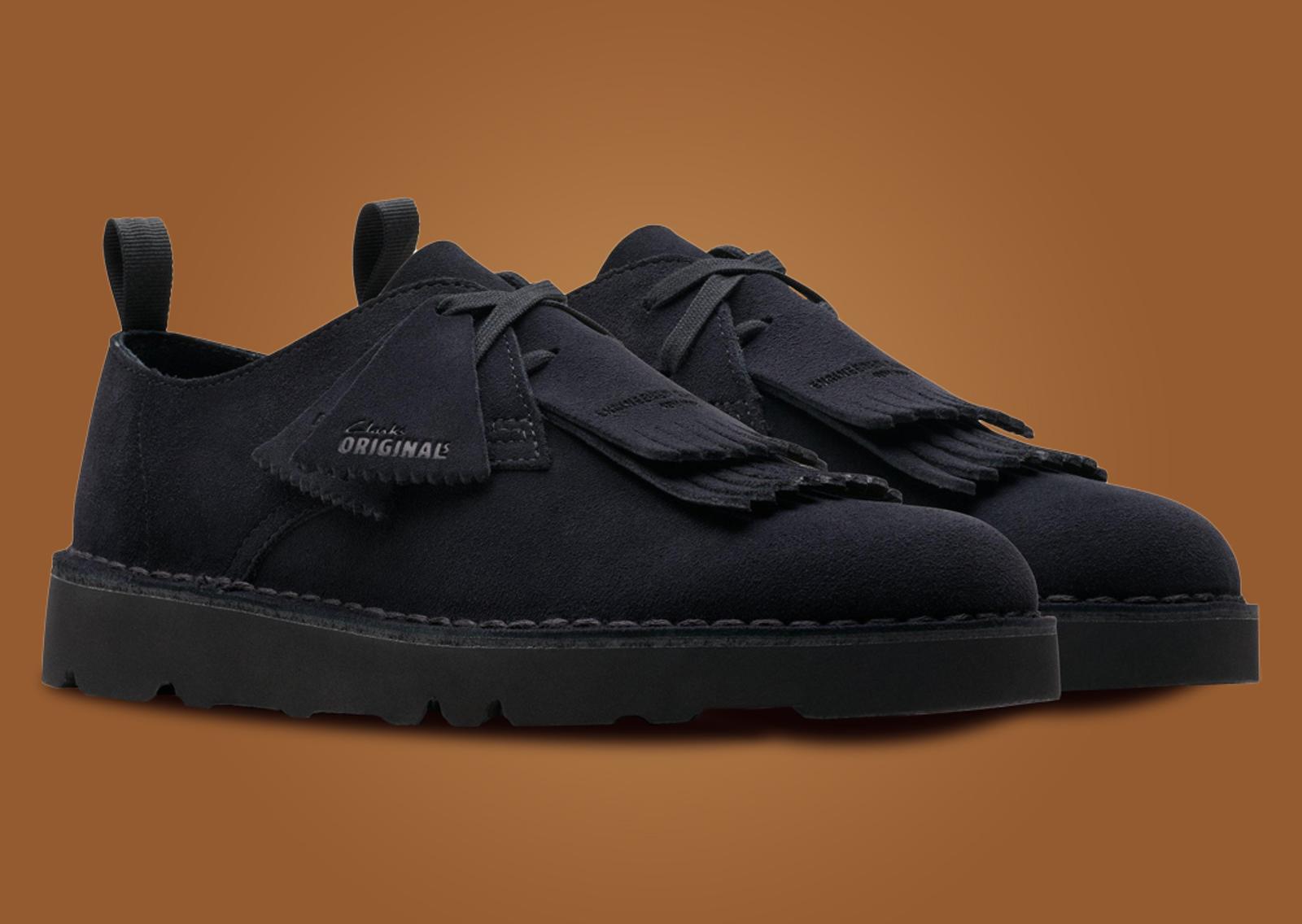 Engineered Garments x Clarks Originals Desert Khan Black Angle