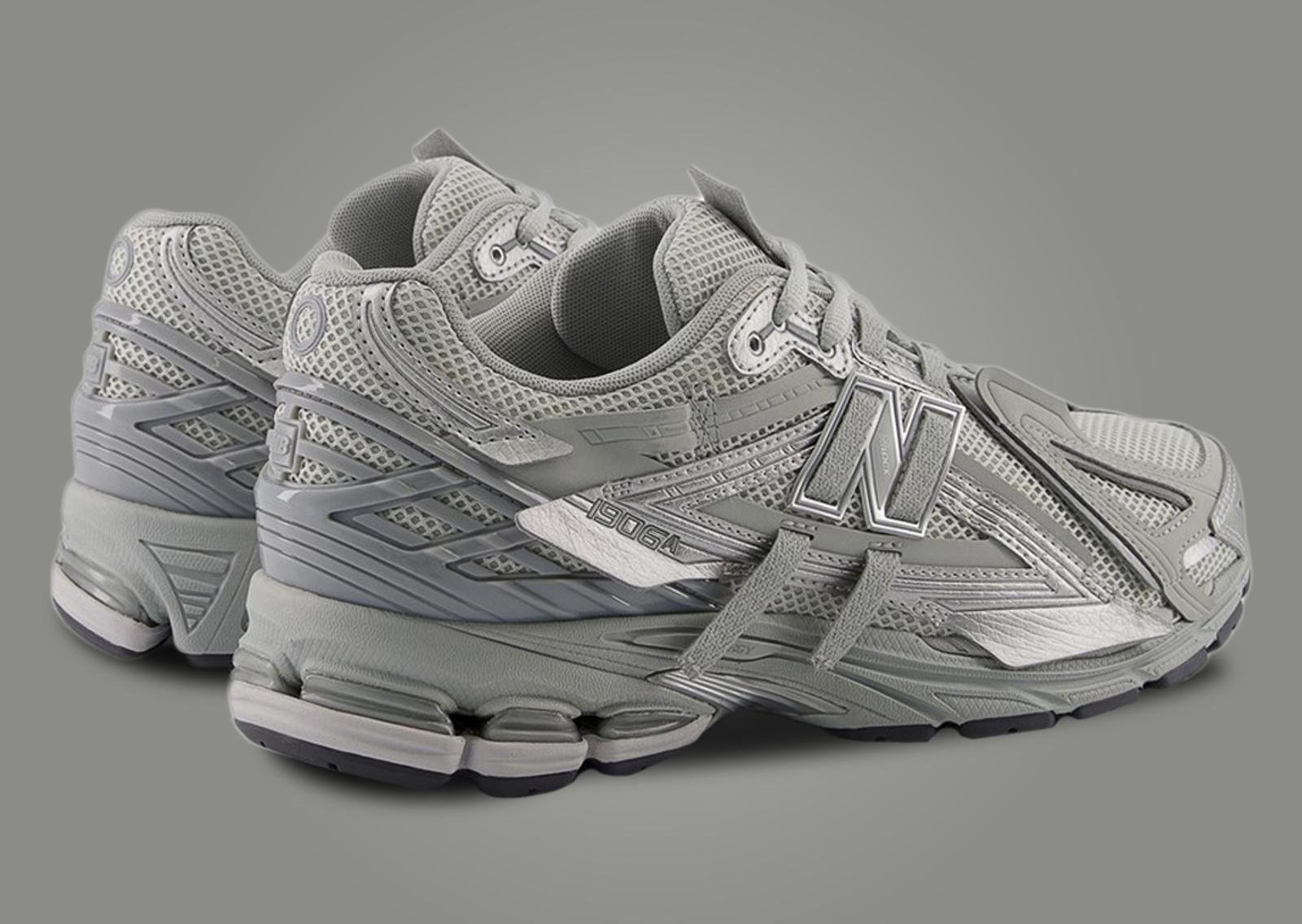 New Balance 1906A Metallic Silver Heel Angle