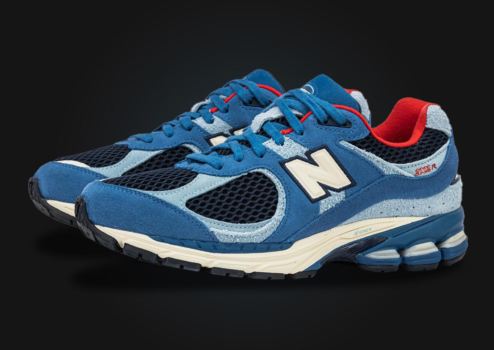 Shoe Palace x New Balance 2002R Volcanic Blue Red Angle