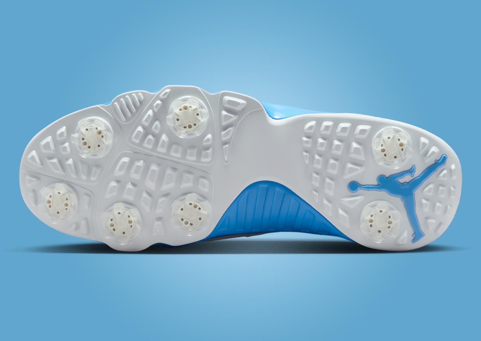 Air Jordan 9 Golf White University Blue Outsole