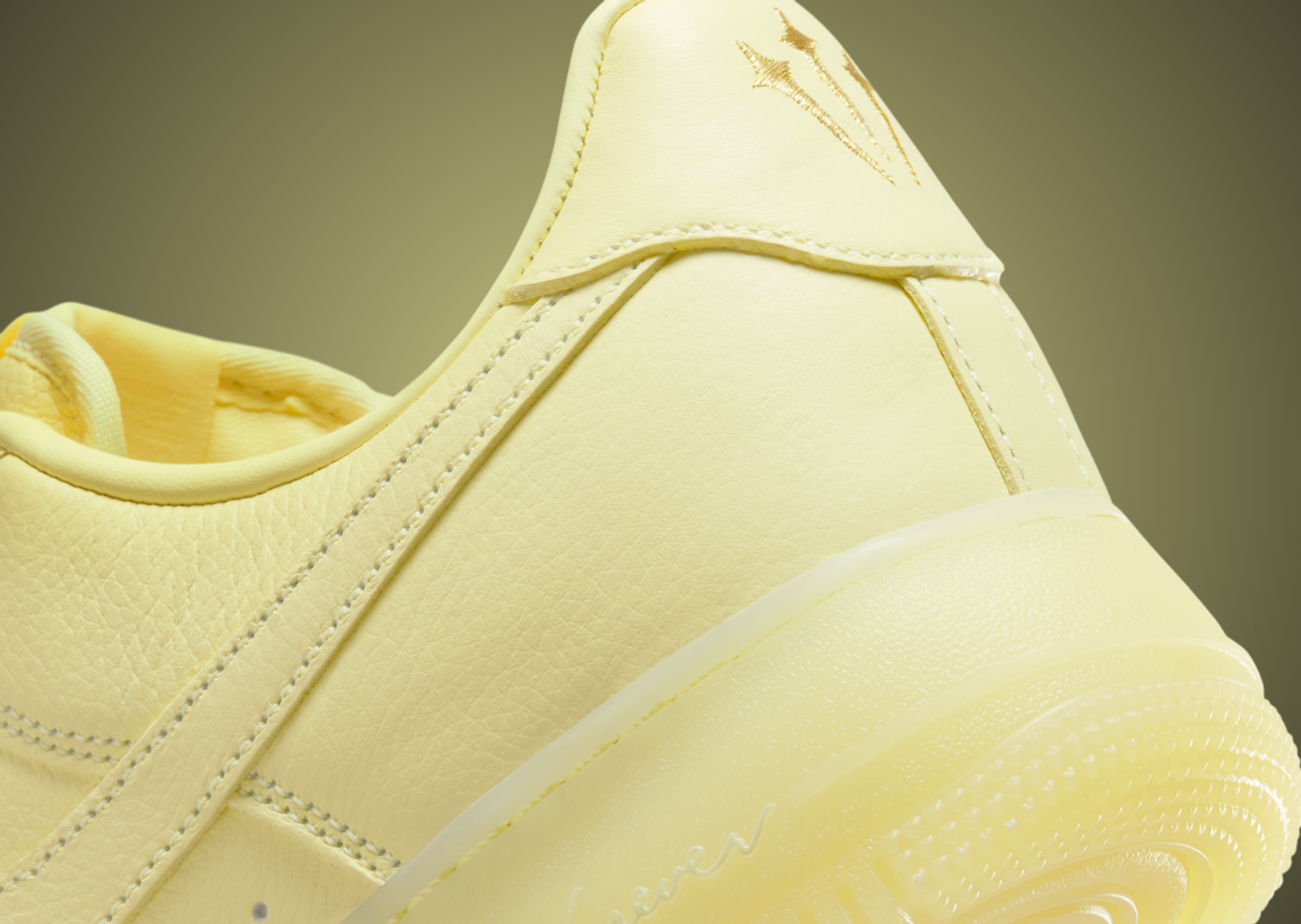 Drake x Nike Air Force 1 Low Certified Lover Boy Citron Tint Heel Detail