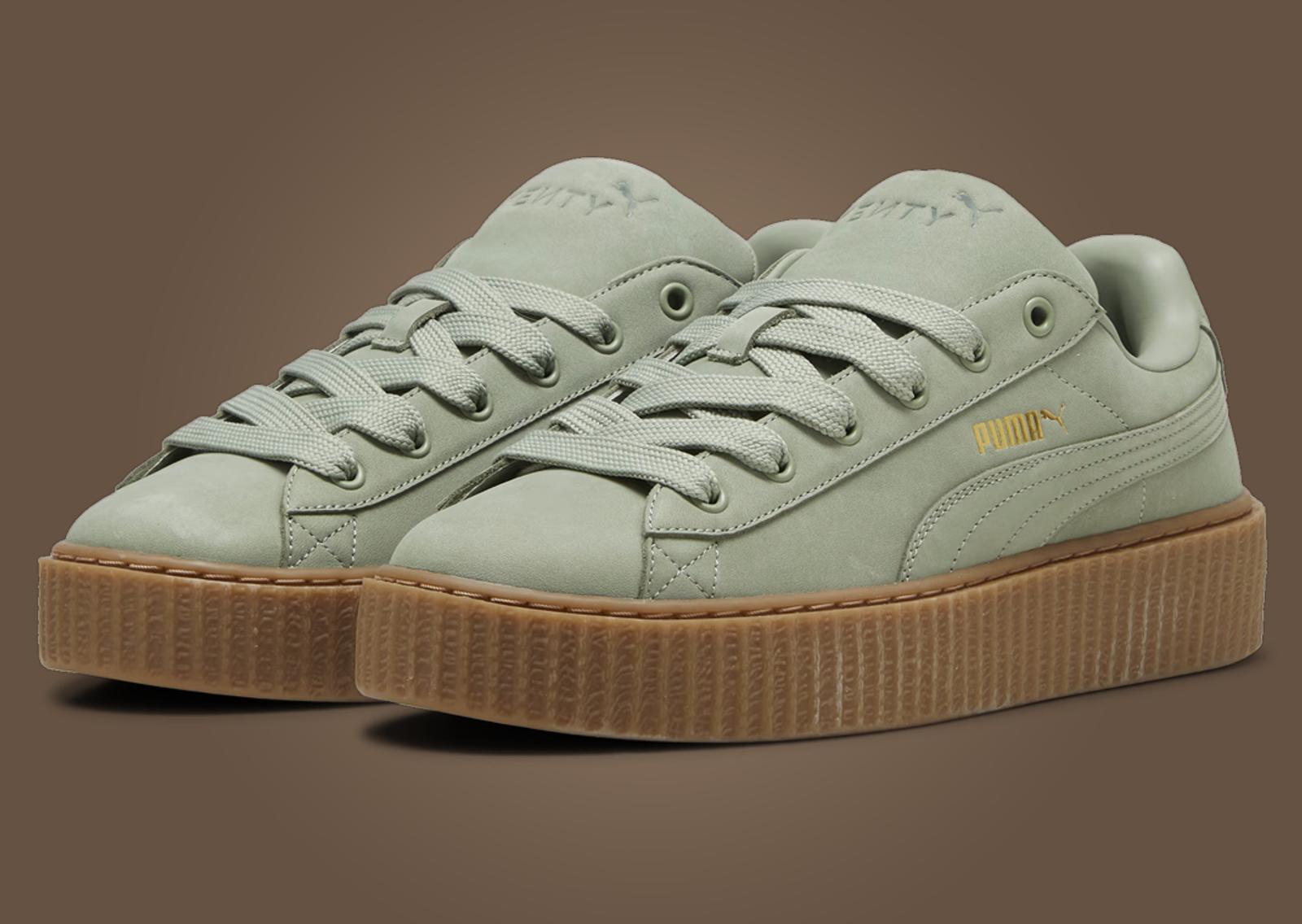 Fenty x Puma Creeper Phatty Nubuck Green Fog Angle