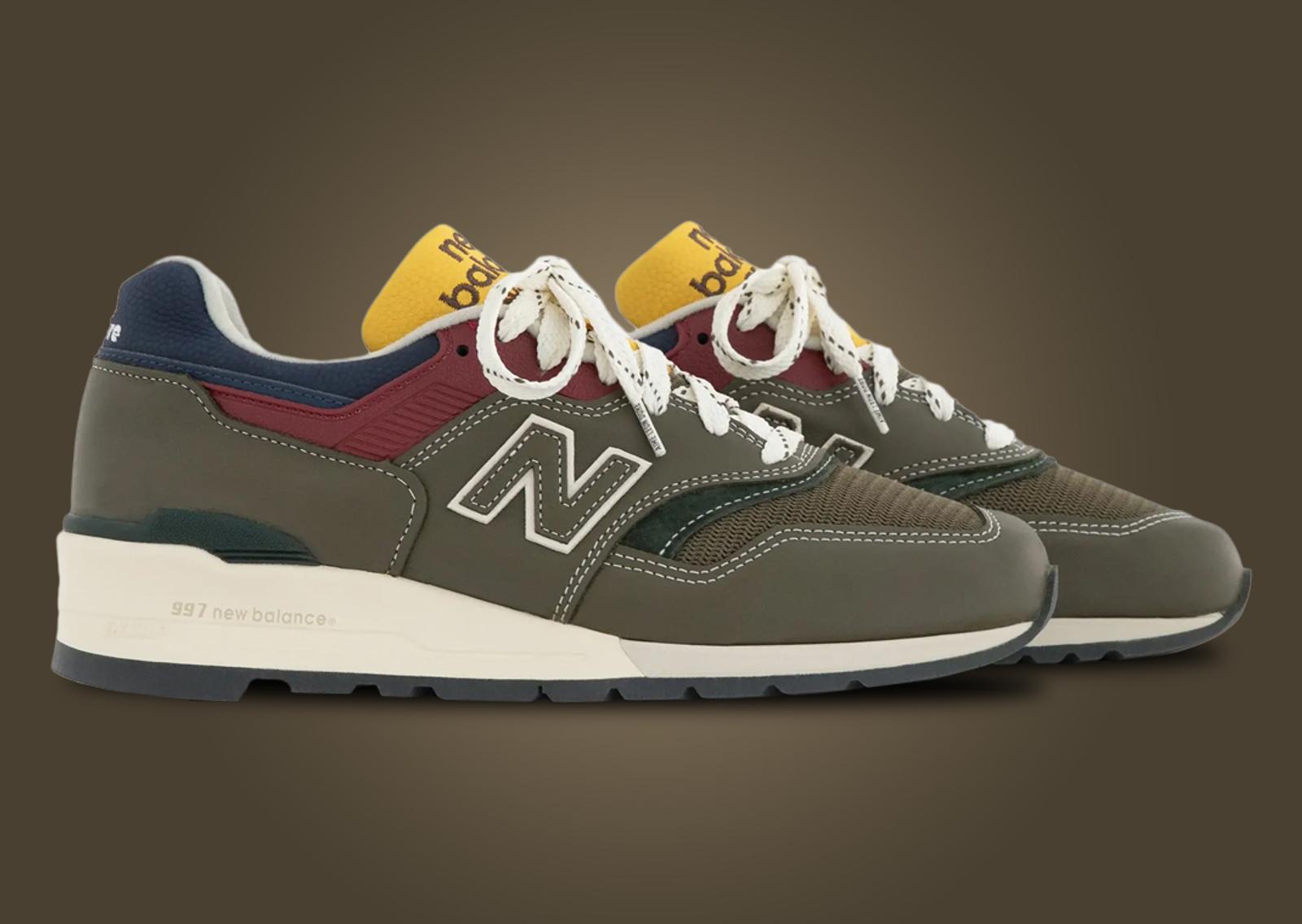 Aime Leon Dore x New Balance 997 Made in USA Dark Moss Angora Lateral