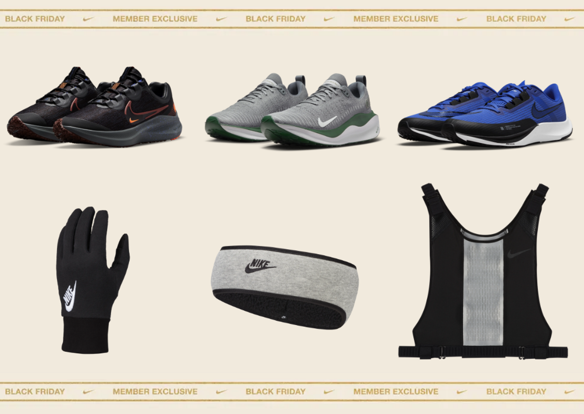 Graphic Showcasing Select Nike Running Gear On Sale