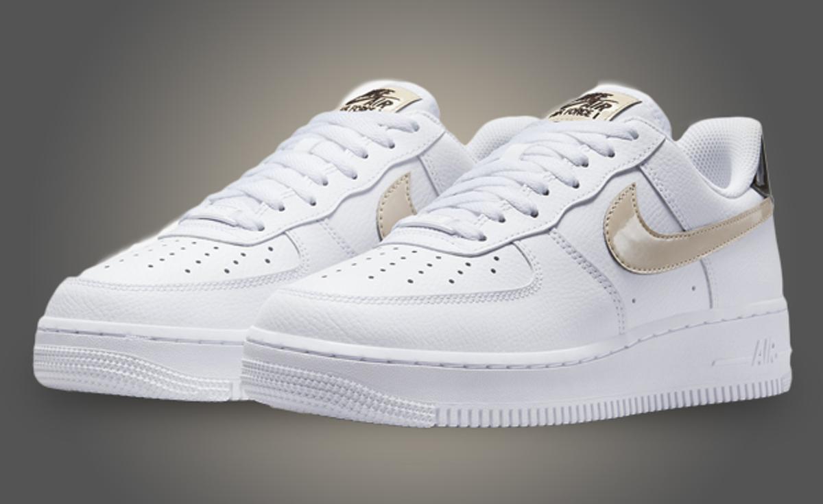 Glossy Swooshes Grace The Nike Air Force 1 Low White Sanddrift Cacao Wow