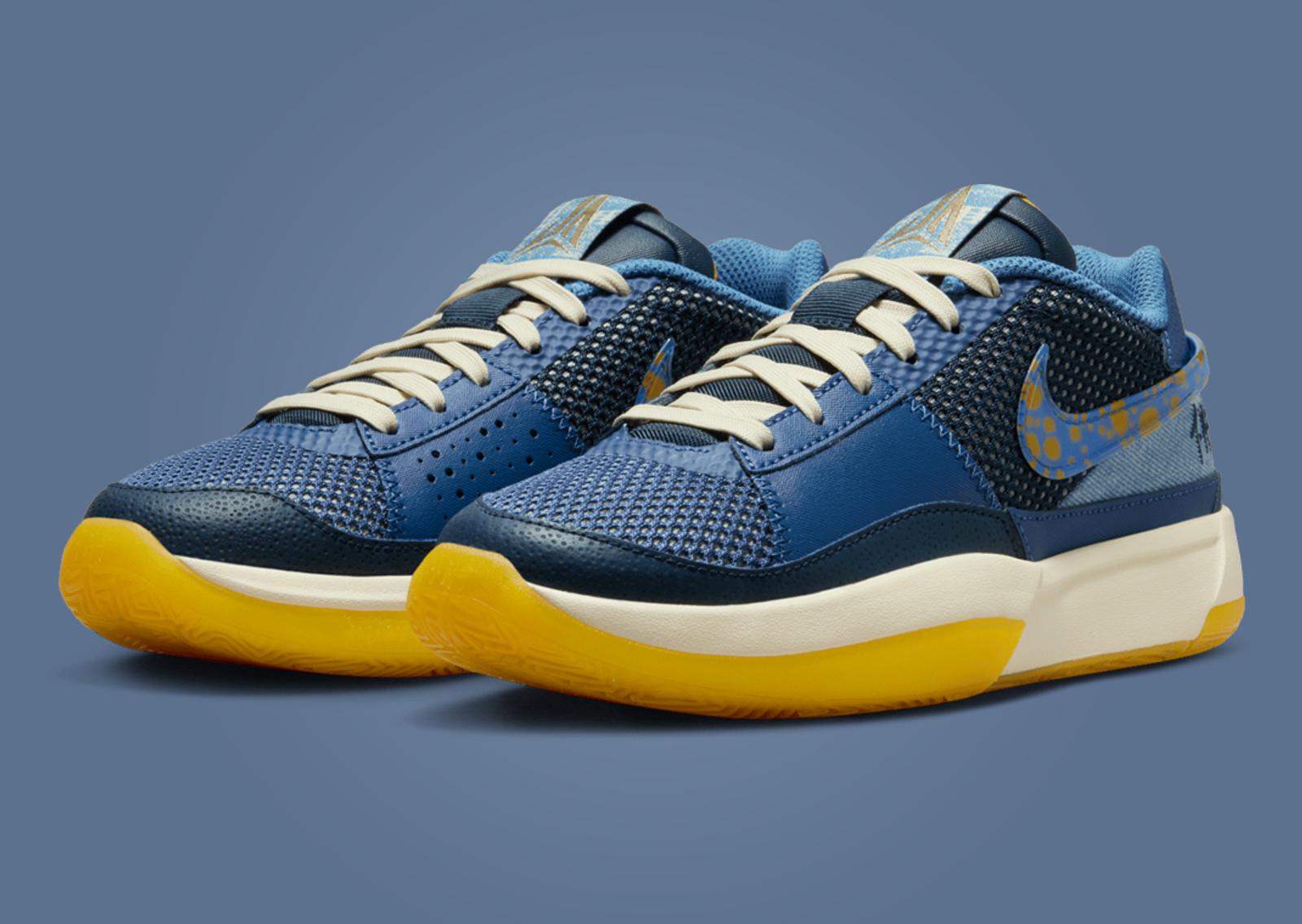 Nike Ja 1 Mystic Navy University Gold (GS) Angle