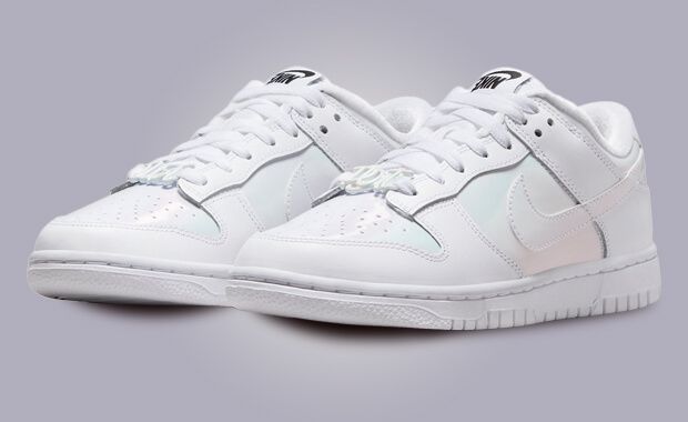 The Women's Exclusive Nike Dunk Low Just Do It White Iridescent