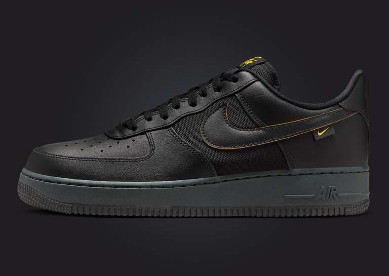 Nike Air Force 1 Low Black Yellow Ochre Lateral