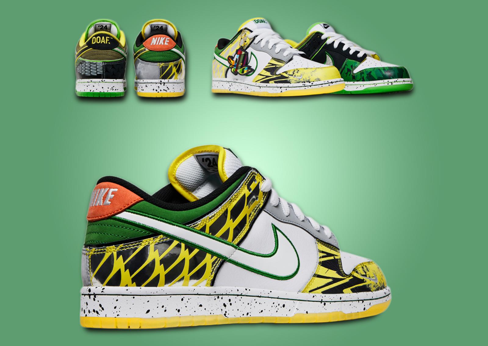 DOAF x Nike Dunk Low What The Ducks of a Feather Away Heel Angle