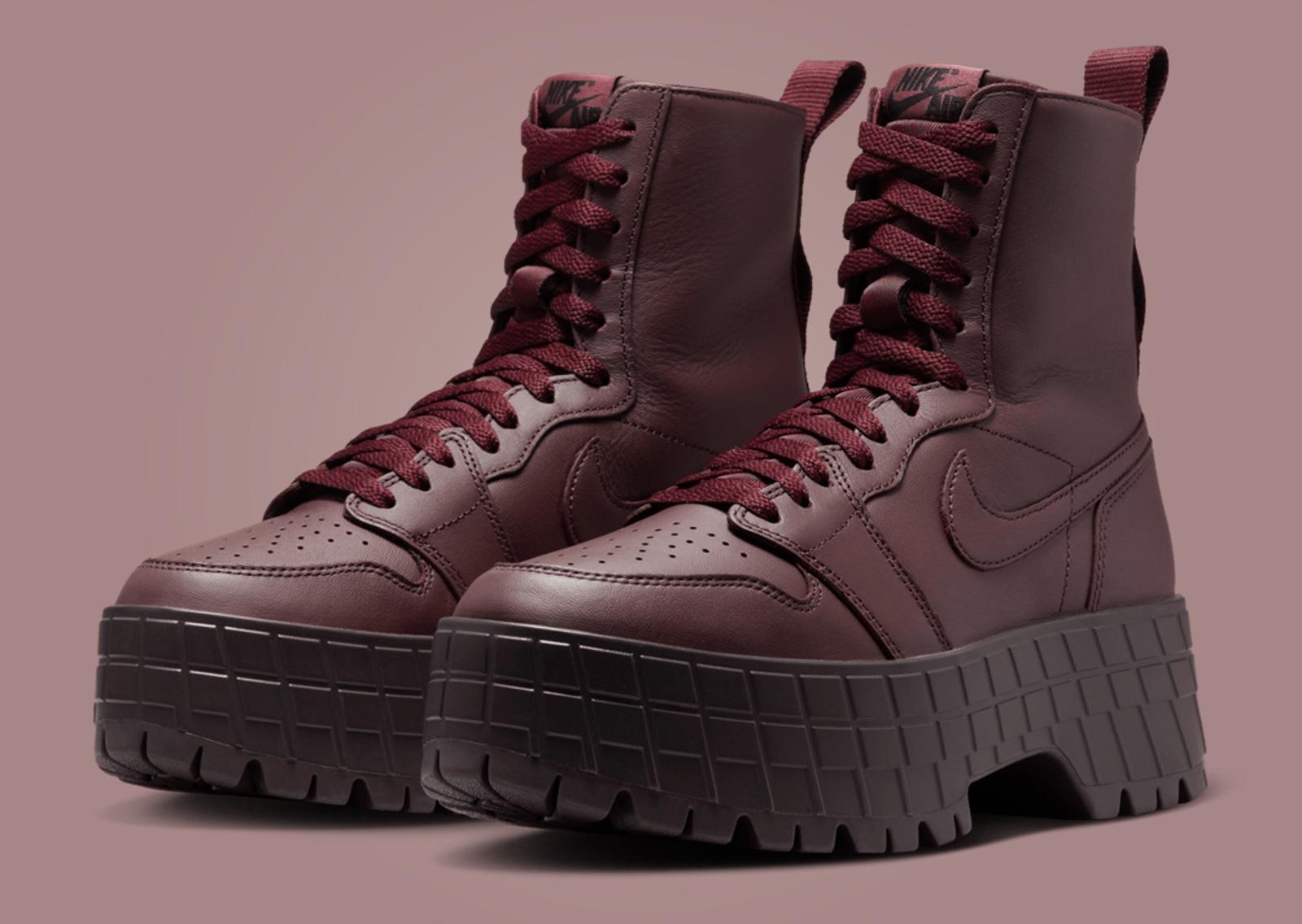 Air Jordan 1 Brooklyn Boot Burgundy Crush (W) Angle