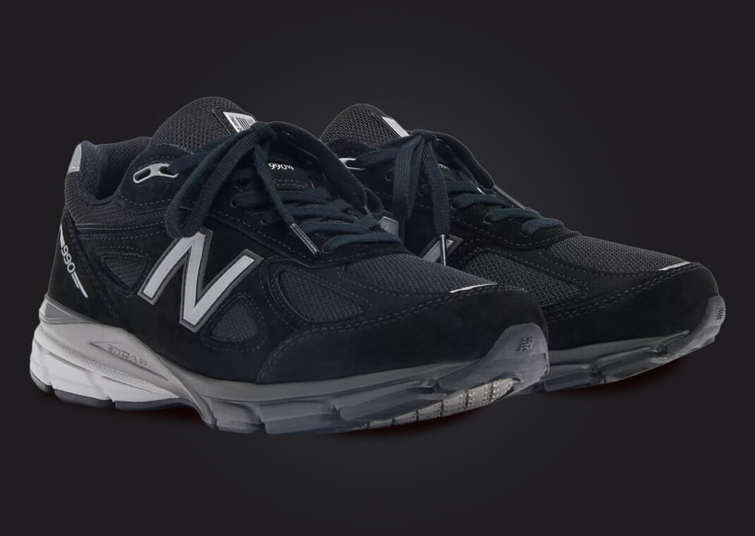 New balance 990v4 black on sale silver