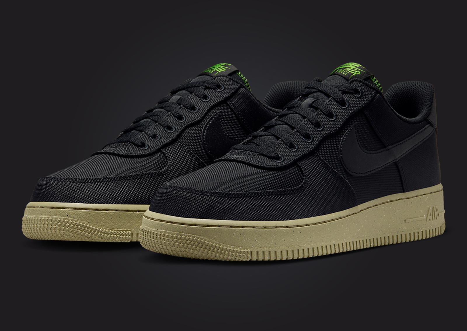 Nike Air Force 1 Low Sustainable Canvas Black Angle