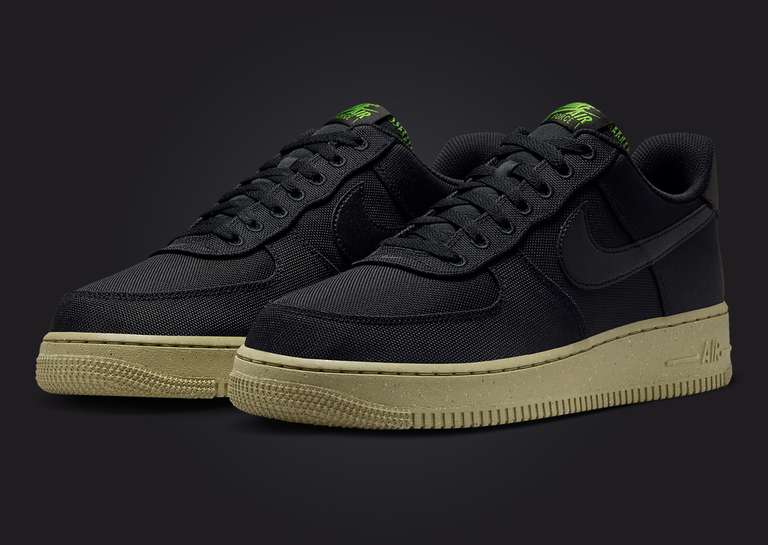 Nike Air Force 1 Low Sustainable Canvas Black Angle