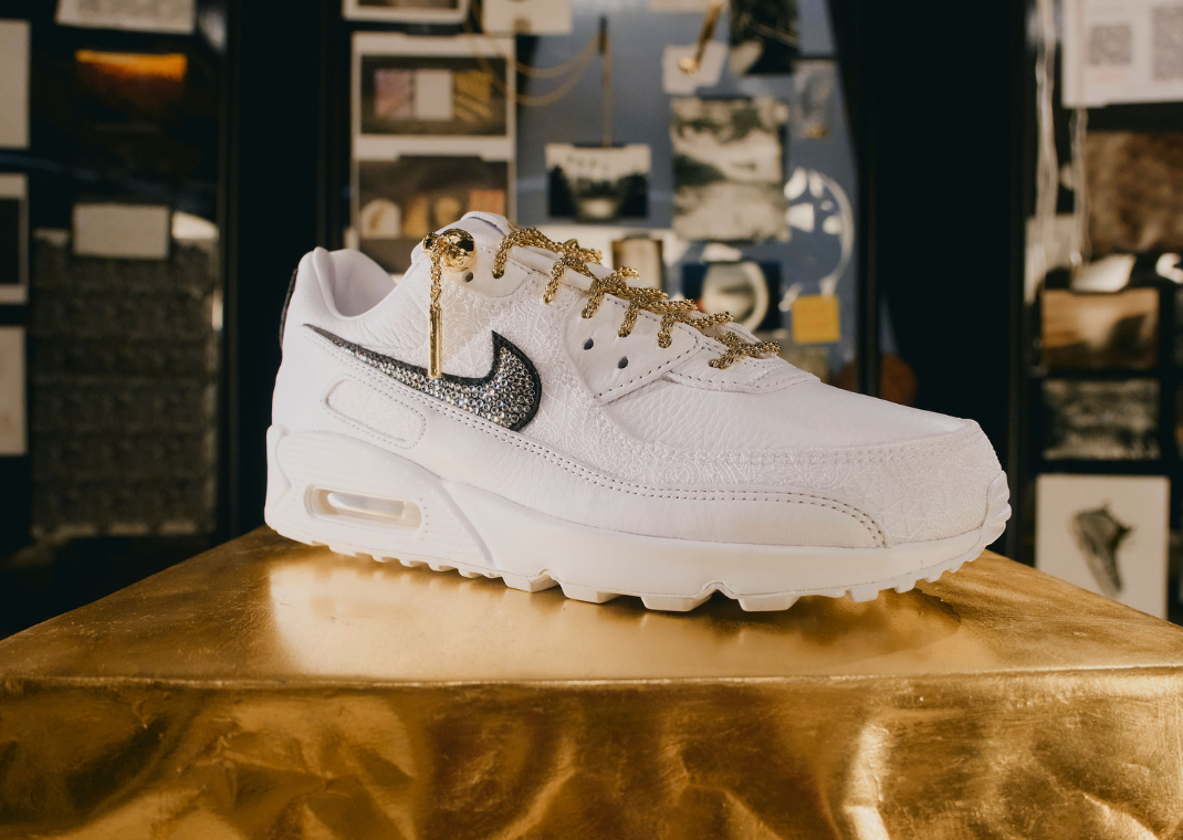 Nike (Victor Solomon) Air Max 90 ASW in White and Gold Buy Victor Solomon x Nike Air Max 90  main image 2