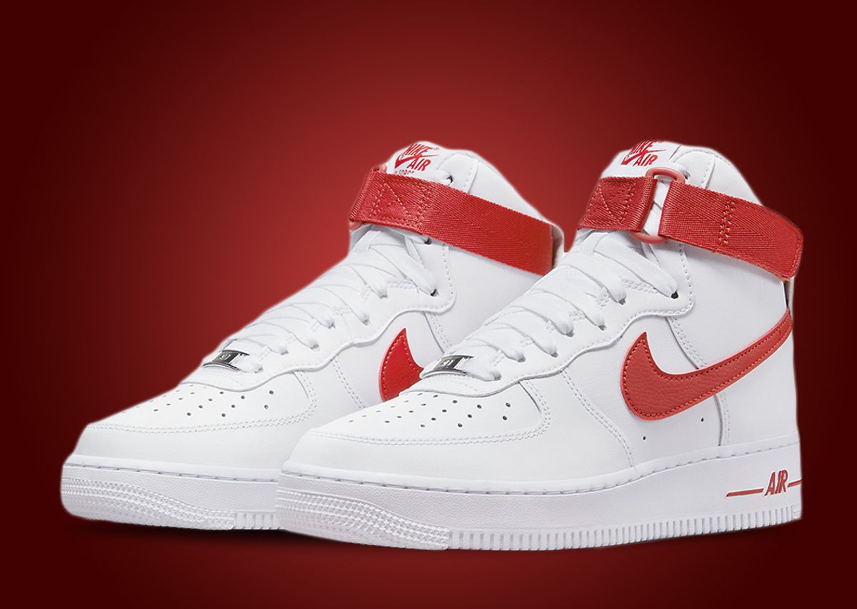 All red high top nike air force ones Clearance
