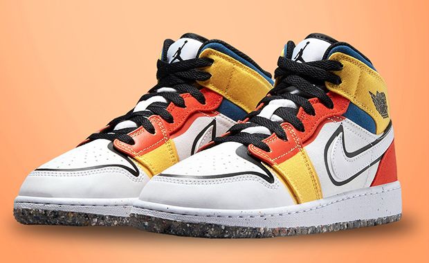 Air jordan 1 mid gs clearance black multicolor