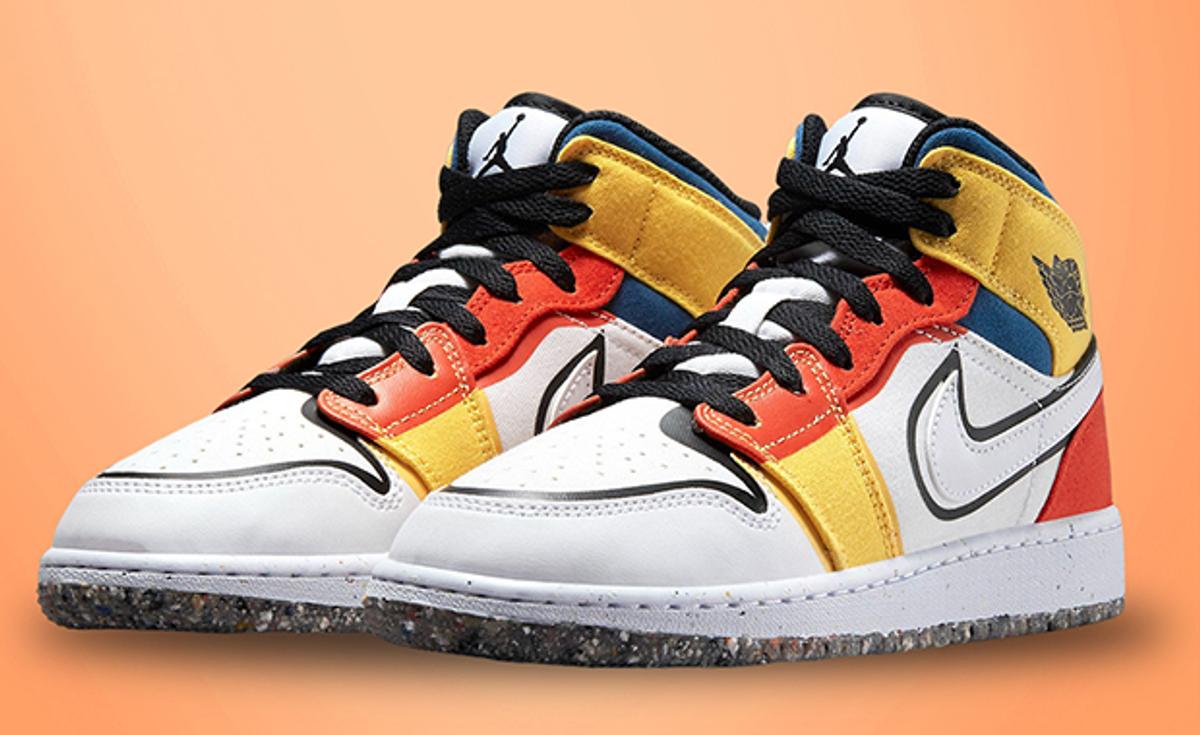 We're Getting Modern Art Vibes From The Air Jordan 1 Mid SE Multi-Color Canvas