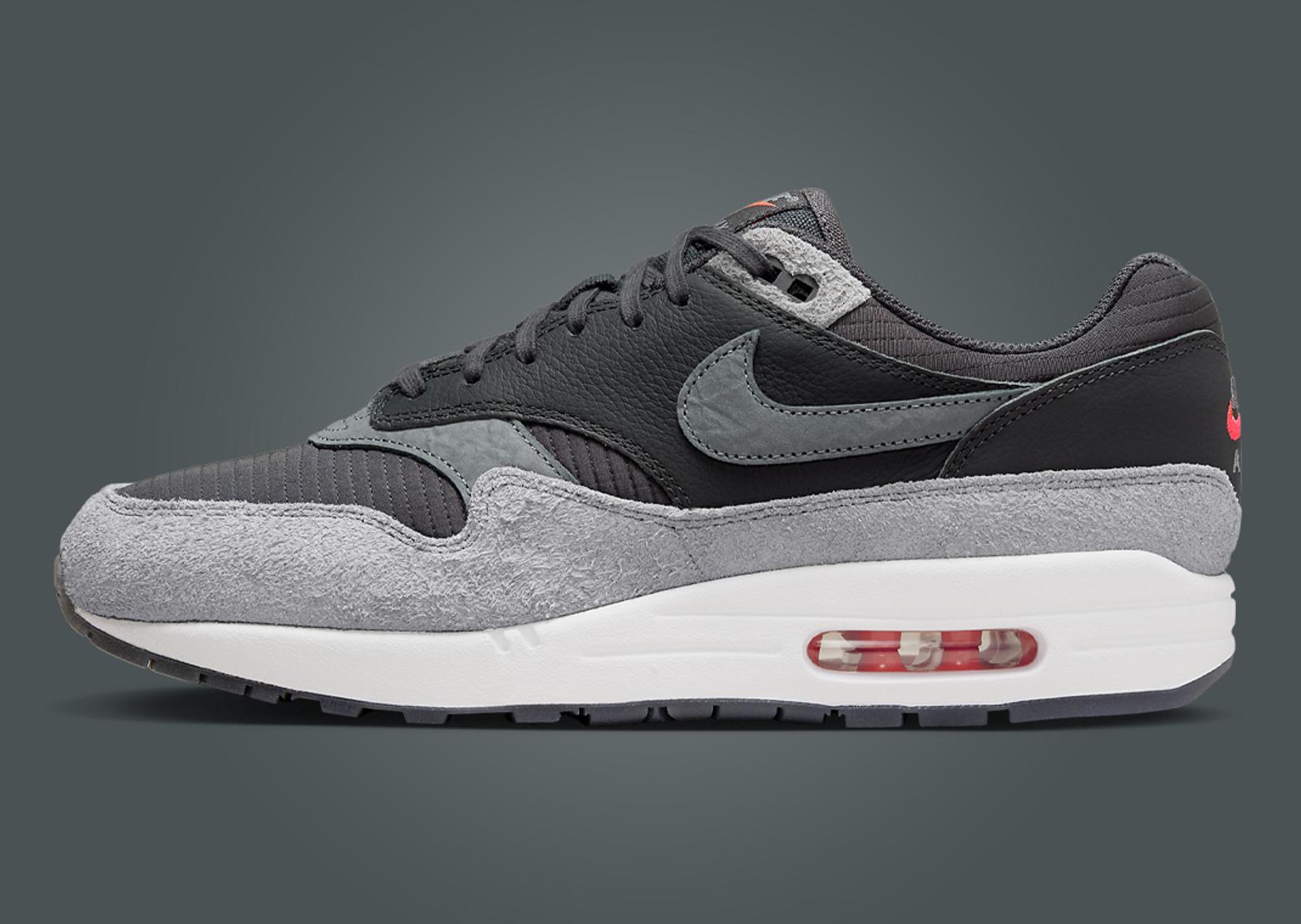 Nike Air Max 1 Premium Dark Smoke Grey Lateral Left