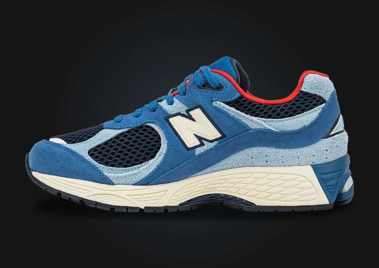Shoe Palace x New Balance 2002R Volcanic Blue Red Medial