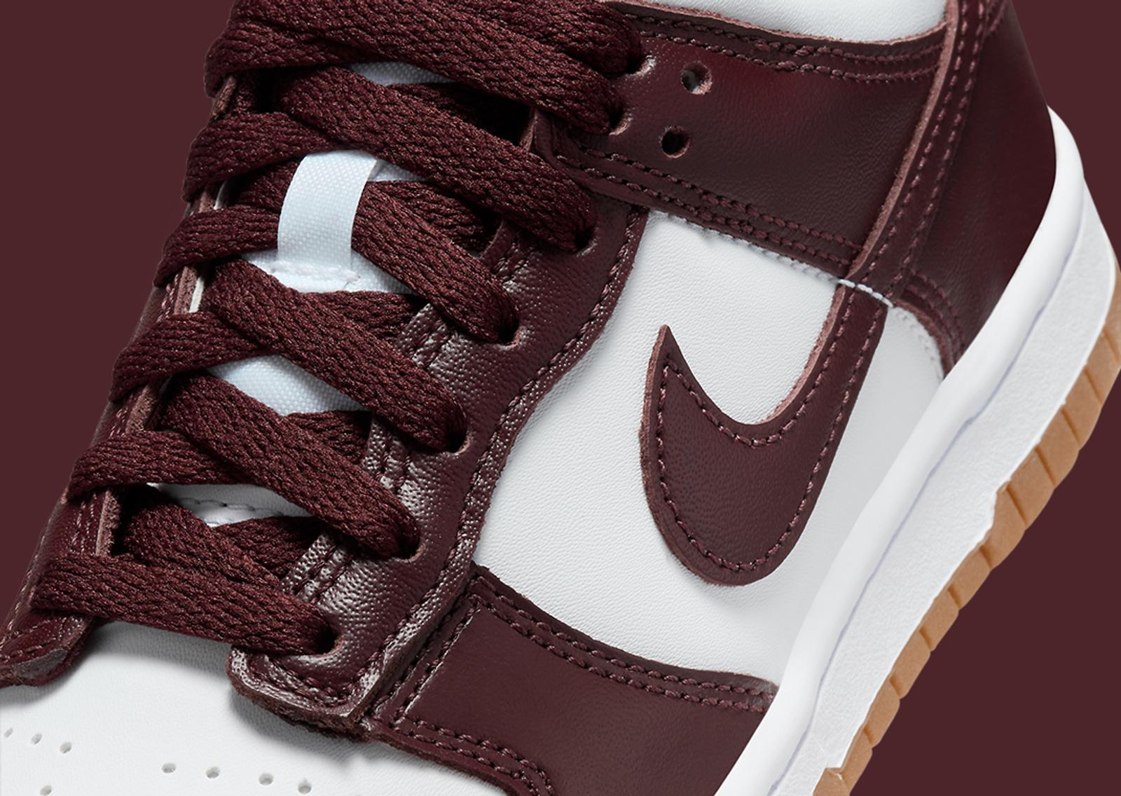 Nike Dunk Low Burgundy Crush Gum (GS) Midfoot