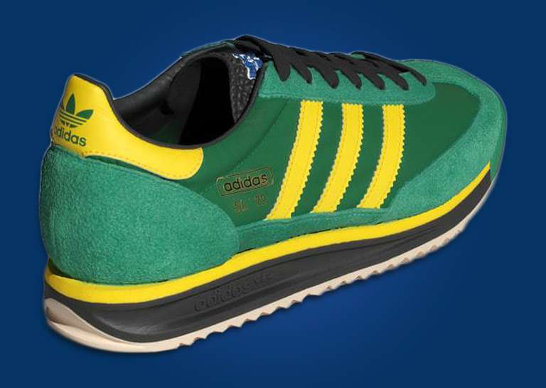 adidas SL 72 Green Yellow Heel Angle