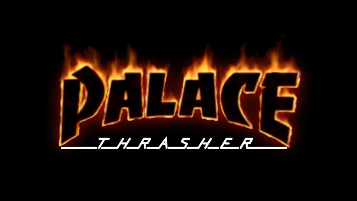 Palace x Thrasher flaming logo mashup