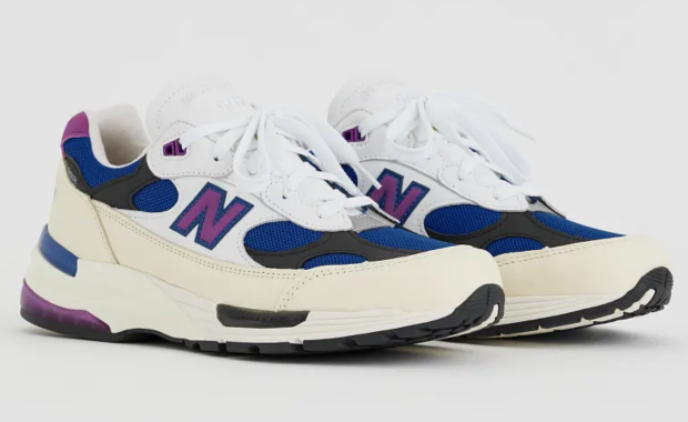New Balance 992 Made in USA White Team Royal