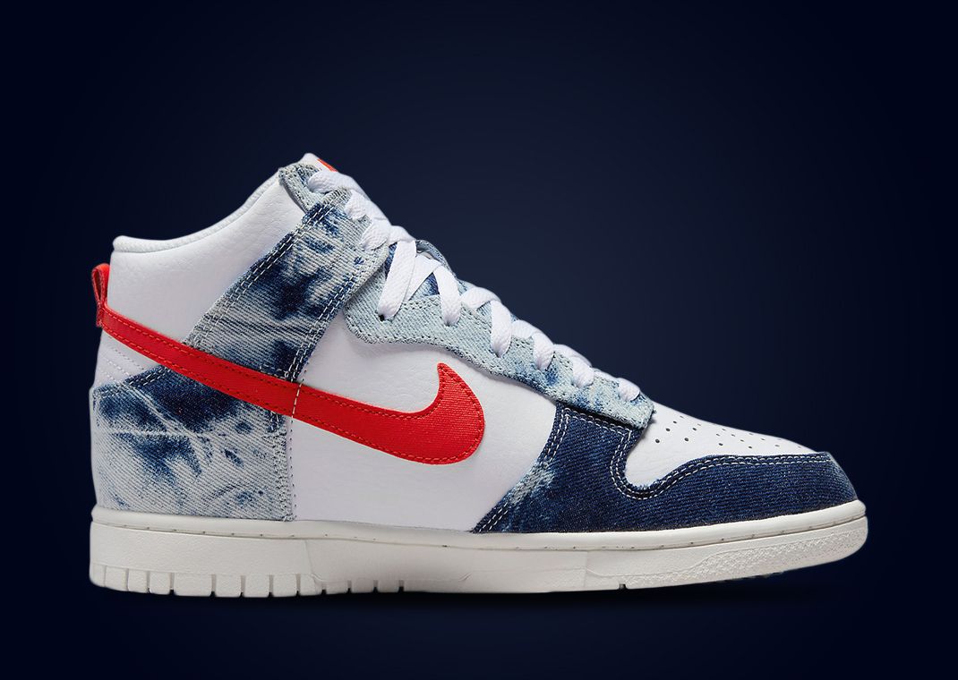 Washed Denim Vibes Come To The Nike Dunk High