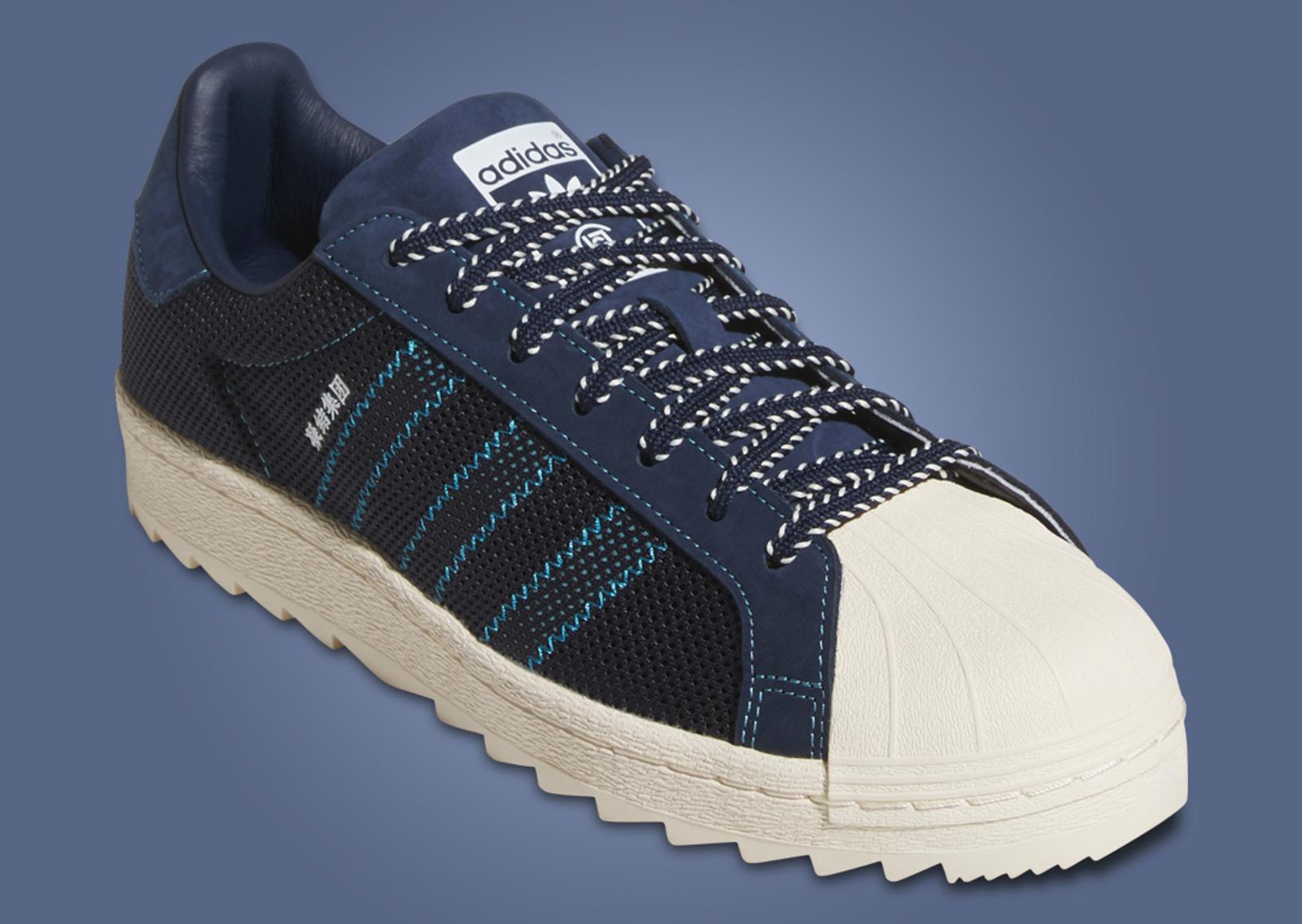 CLOT x adidas Superstar Night Indigo Angle