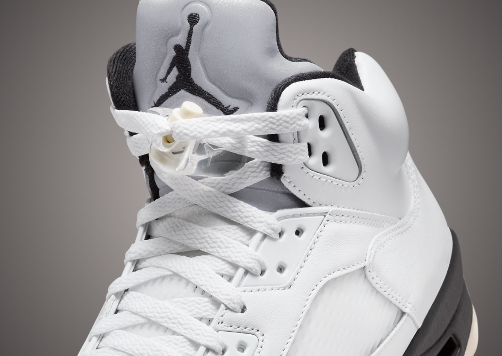 Air Jordan 5 Retro White Metallic Black Tongue