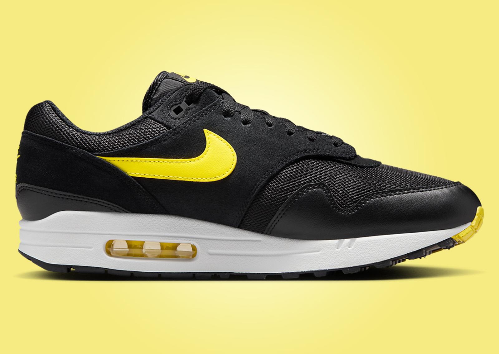 Nike Air Max 1 Black Opti Yellow Medial